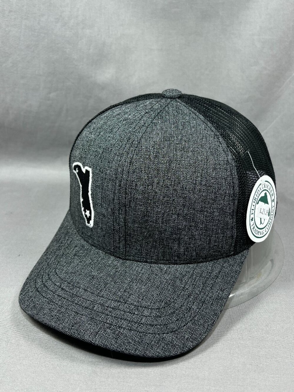 Florida Cracker Trading Youth Kids Trucker Hat Mesh Heather Black Snapback Cap